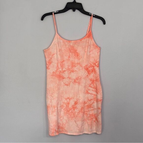 Billabong | Women’s Easy On Me Orange Tie Dye Mini Dress Spaghetti Straps Large - Picture 1 of 16